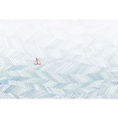 Papier peint panoramique océan bleu & blanc Tapisserie panoramique originale pour bureau Papiers peints panoramique mer pour chambre enfant