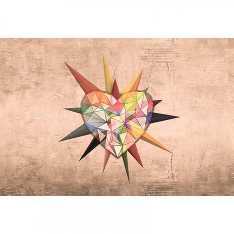 Papier peint panoramique original motif coeur Tapisserie panoramique rose intissée pour bureau Papiers peints panoramique effet industriel pour chambre