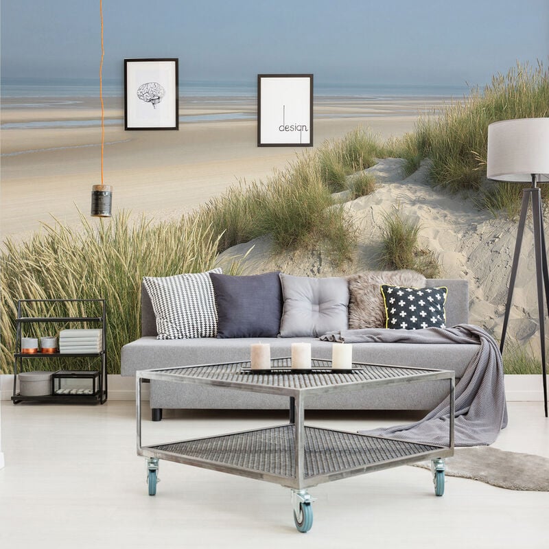 Papier peint intissé 250 cm x 270 cm, vue sur le bord de mer, photo des dunes - Décoration murale pour votre intérieur.