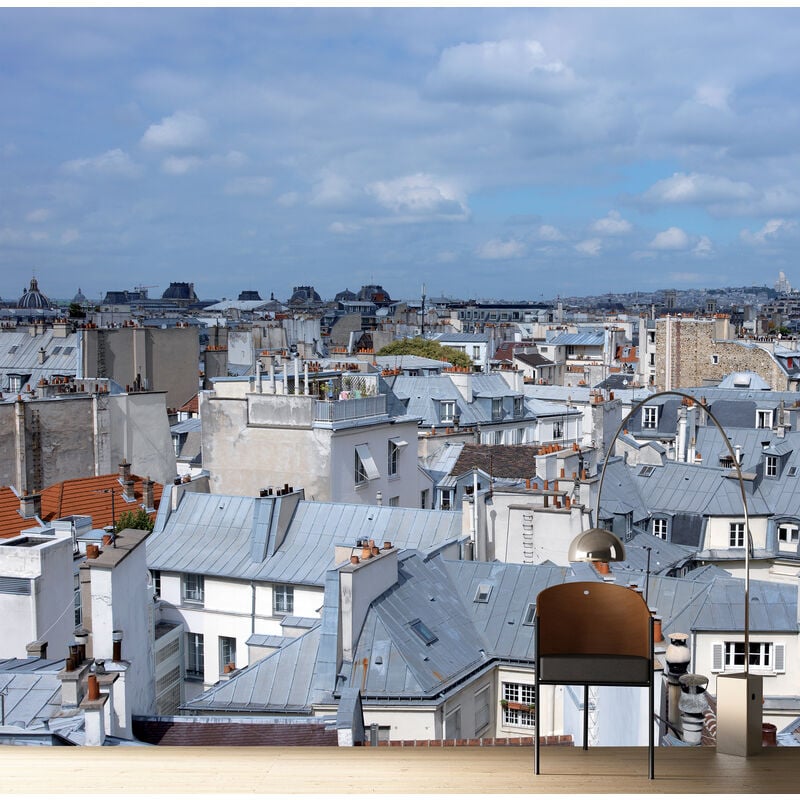 Papier peint Paris - Photo des toits et monuments - 250 cm x 270 cm - Panoramique
