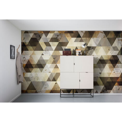 papier peint panoramique pierre beige, gris et marron - Sanders & Sanders