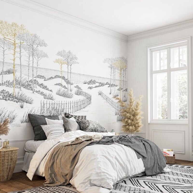 99déco - Papier Peint Panoramique Plage Doré - 99DECO - L336xH270cm