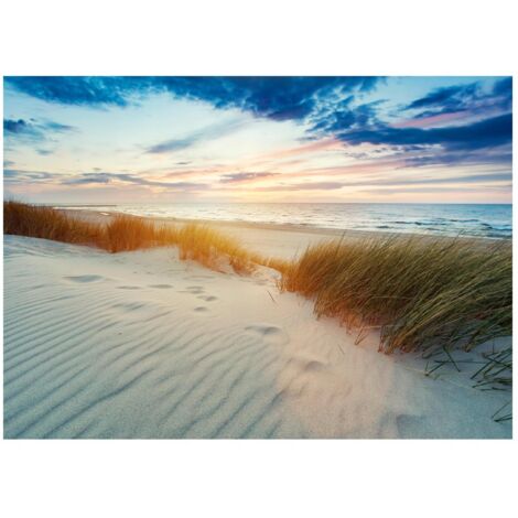 Papier peint panoramique plage mer dunes – 300 x 210 cm Wallarena