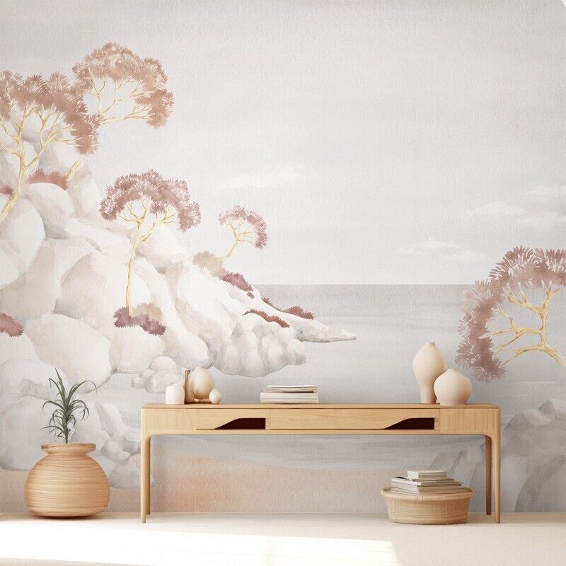 99déco - Papier Peint Panoramique Plage Rouge - 99DECO - L336xH270cm