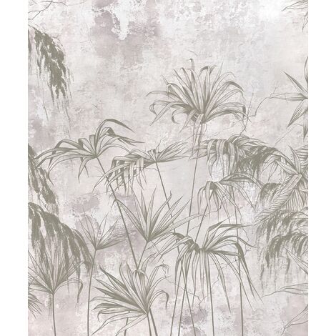 papier peint panoramique plantes tropicales gris  - Sanders & Sanders