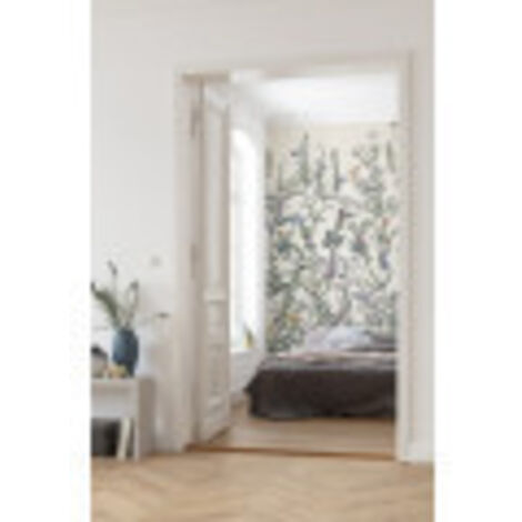 Papier peint panoramique romantique Herbes Fleurissantes