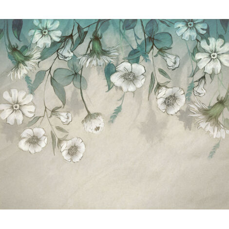Papier peint panoramique romantique Les Fleurs