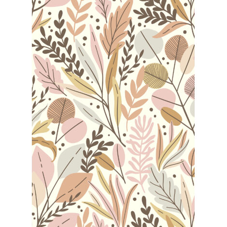 Papier peint panoramique romantique pour chambre – Motif brindilles – Intissé écologique – Dimensions 200 x 280 cm – Pose facile – Komar