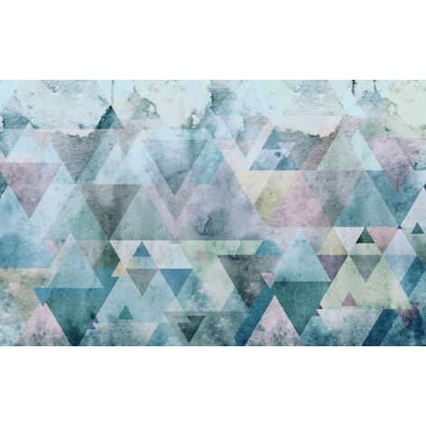 Papier peint panoramique romantique,classique,minimaliste,modern,urban Triangles Bleus