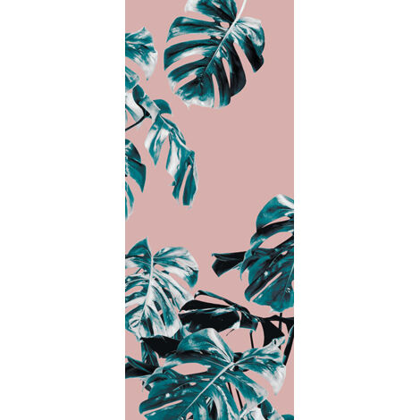 Papier peint panoramique romantique,modern,naturel Panneau Monstera Rosé