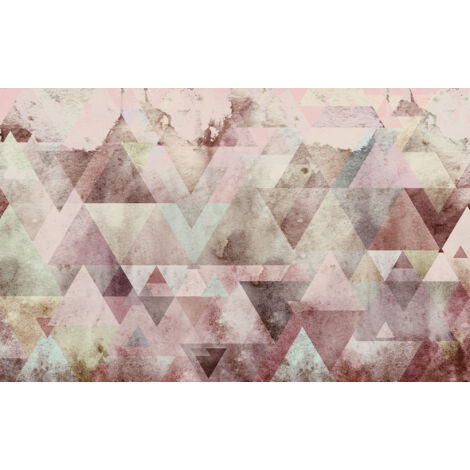 Papier peint panoramique romantique,modern,urban Triangles Rouges