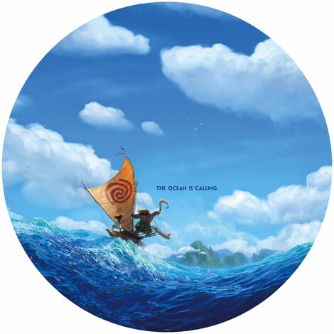 papier peint panoramique rond adhésif Vaiana bleu  - Disney