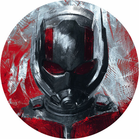 Papier peint panoramique ronde et autoadhésive sur intissé de Komar - Avengers Painting Ant-Man - Diamètre de 125 cm - rouge, gris, blanc, noir