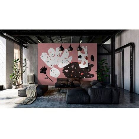 Papier peint panoramique salon idéal design Tapisserie panoramique noir et blanc et rouge tendance Papier peint panoramique moderne & art abstrait