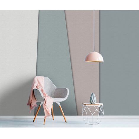 Papier peint panoramique scandinave gris & taupe Tapisserie panoramique moderne pour chambre adulte Papier peint panoramique angle de mur