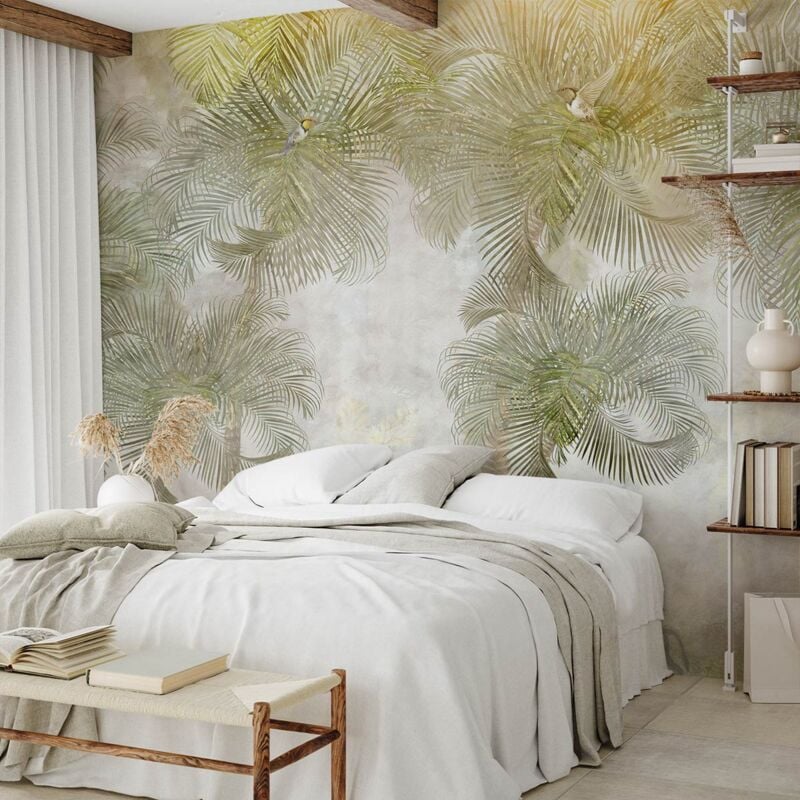 Papier peint panoramique singes et tropiques