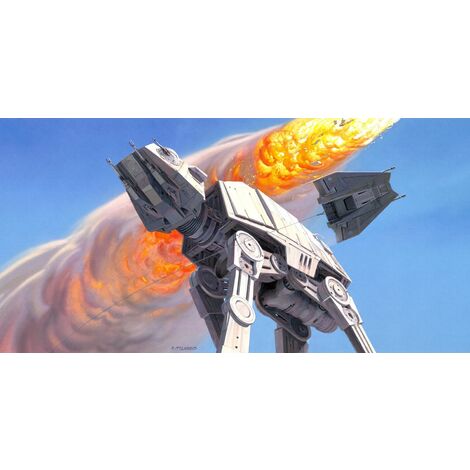papier peint panoramique Star Wars Hoth Battle bleu et orange  - Disney