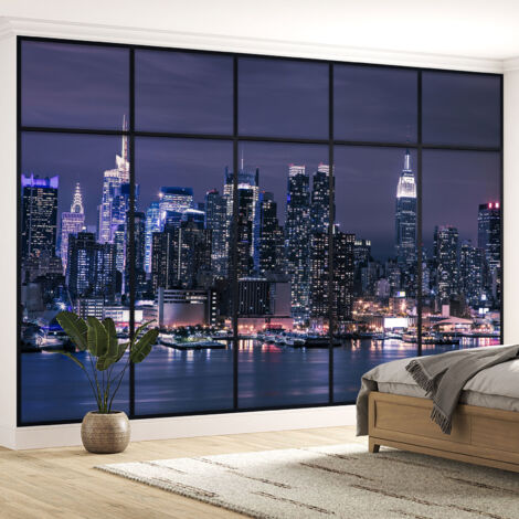 Papier peint panoramique Trompe l'oeil Verrière - New york - 130 cm x 82 cm