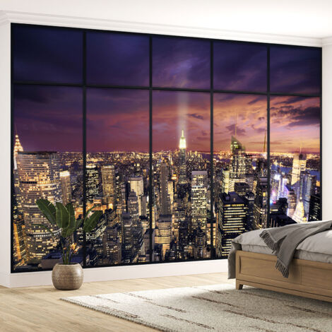 Papier peint panoramique Trompe l'oeil Verrière - New york - 130 cm x 82 cm