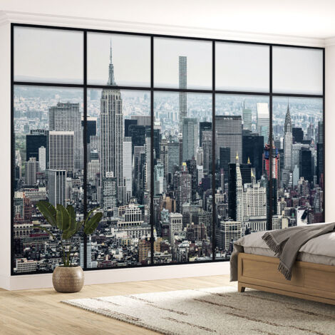Papier peint panoramique Trompe l'oeil Verrière - New york - 195 cm x 123 cm