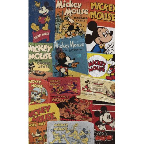 Papier peint panoramique vintage & retro Mickey – Panneau Publicitaire