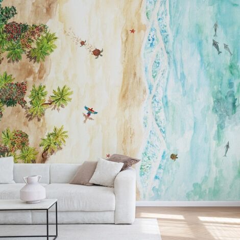 Papier peint panoramique - Vue du ciel - Multicolore - intissé : 150g/m² - 7 lés : 336x270cm
