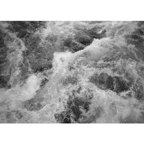 Papier peint panoramique Wildest Water - 350 x 250 cm de Komar - noir et blanc