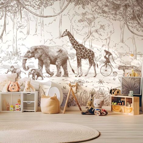Papier peint parade de la savane papier peint