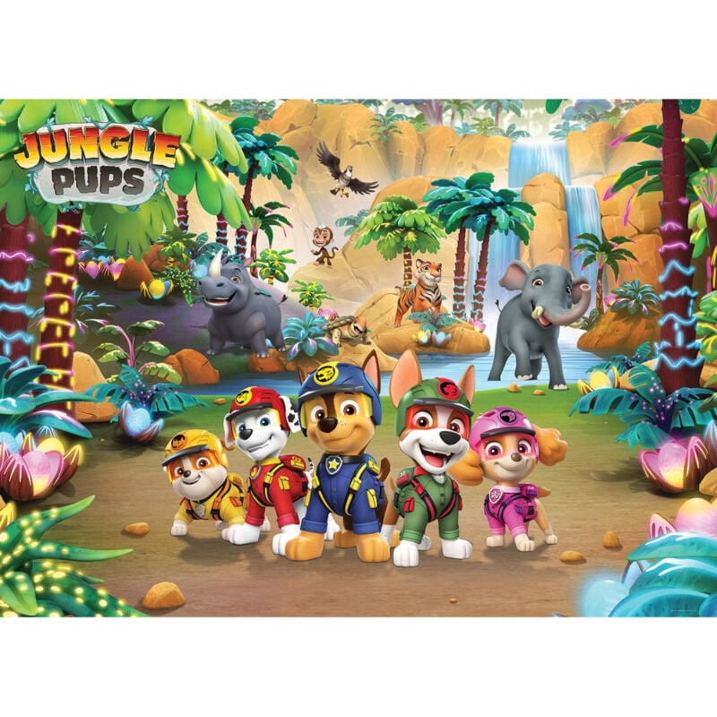 Ag Art - Papier peint Pat'Patrouille Jungle Pups - 4 Personnages - 252 x 182 cm