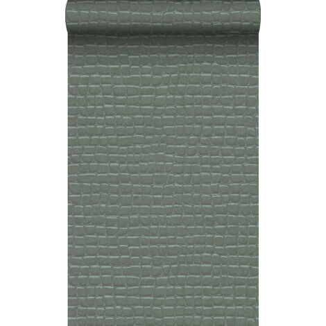 papier peint peau de crocodile bleu grisâtre  - Origin Wallcoverings