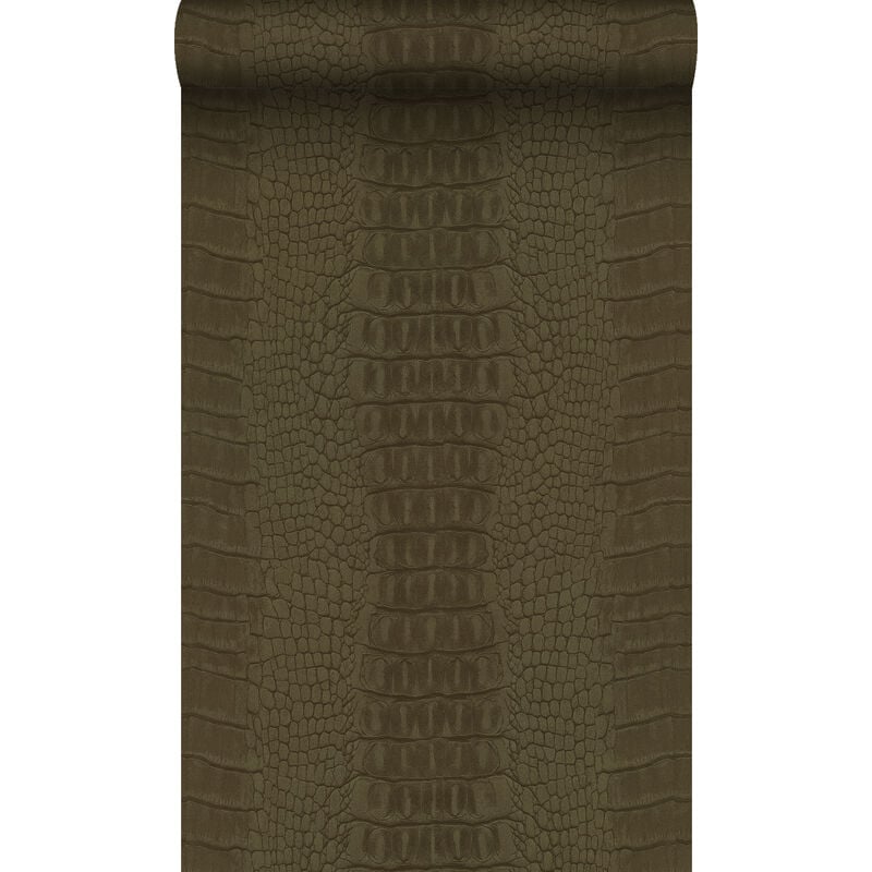 Origin - papier peint peau de crocodile marron Wallcoverings