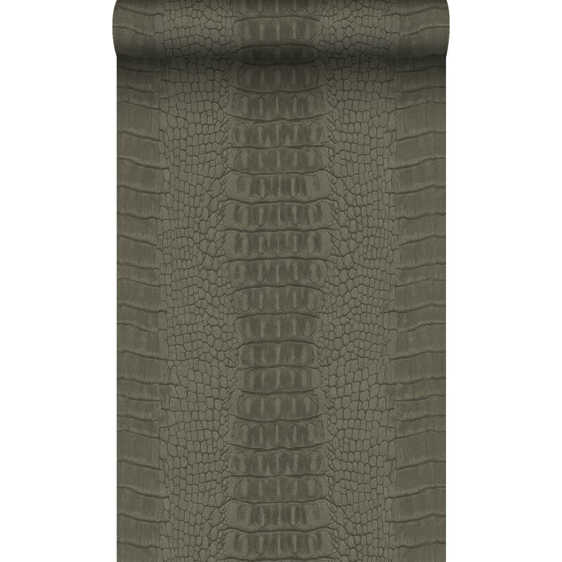 Origin - papier peint peau de crocodile taupe Wallcoverings