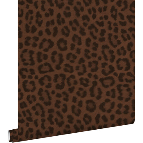papier peint peau de léopard marron  - ESTAhome