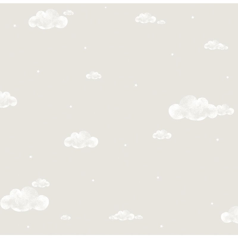 papier peint petits nuages beige et blanc - Sanders & Sanders
