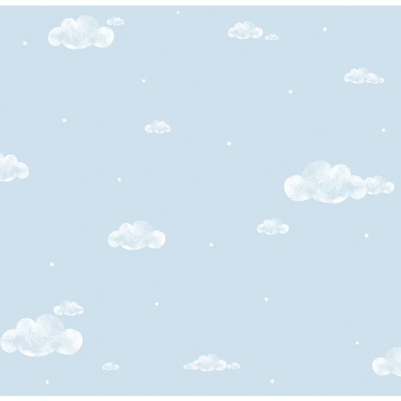 Sanders&sanders - papier peint petits nuages bleu et blanc Sanders&sanders - papier peint petits nuages bleu et blanc