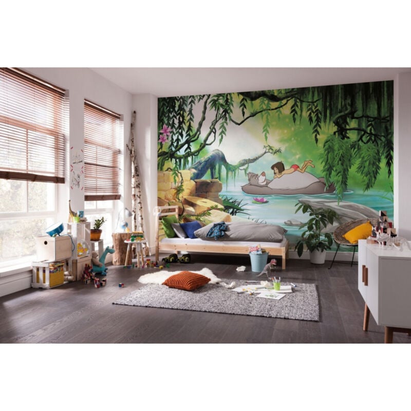 Papier Peint Photo Le livre de la jungle Disney Nager avec Baloo 368cm x 254cm