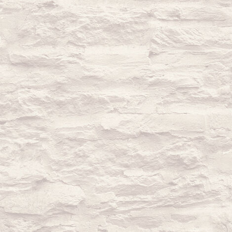 Papier peint pierre blanche | Papier peint cuisine vinyle intissé | Papier peint blanc trompe l'œil pierre déco bord de mer959083 - 10,05 x 0,53 m
