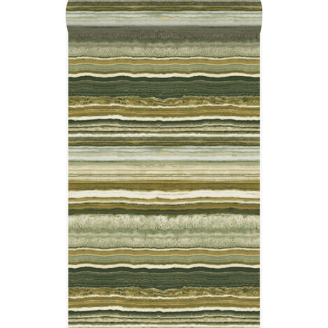 papier peint pierre de marbre en couches jaune ocre - Origin Wallcoverings