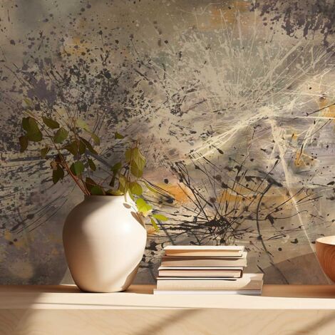 Papier peint pissenlit peinture soufflée papier peint