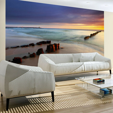 Papier peint plage lever de soleil - Taille L 350 x H 270 cm