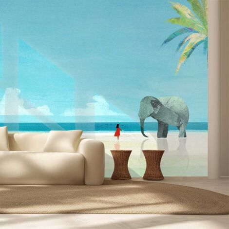Papier peint plage lointaine papier peint