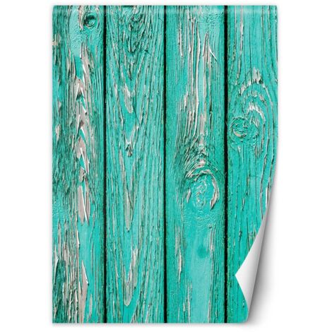 Papier peint Planches en bois turquoise 200x280