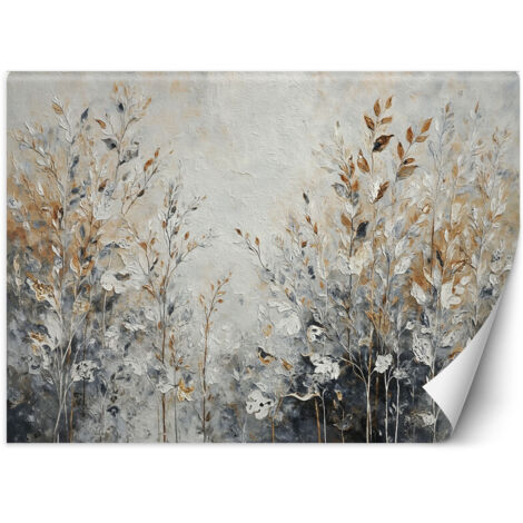 Papier peint Plantes abstraites botaniques or 100x70