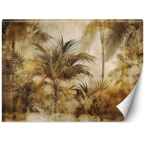 Papier peint Plantes tropicales en sépia 200x140