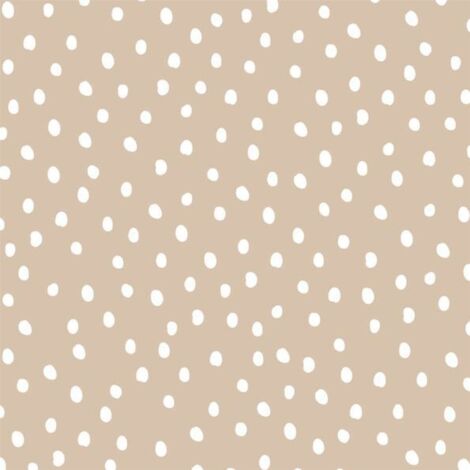 Papier Peint Pois irréguliers beige - Papier marron et blanc - Papier marron et blanc