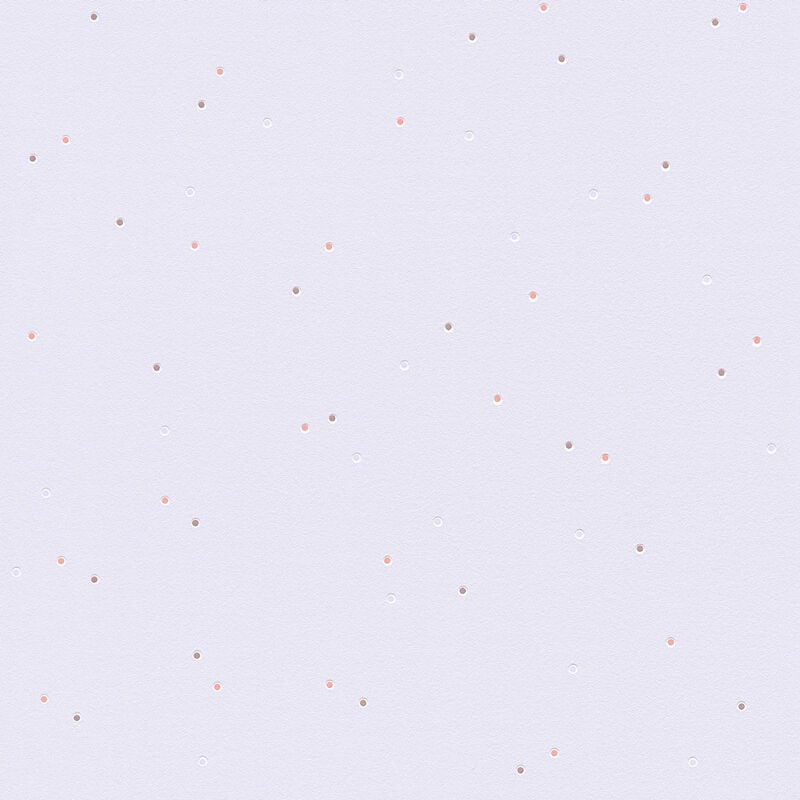 Papier peint à pois multicolore Tapisserie moderne pour une chambre d'enfant Papier peint intissé violet rose blanc