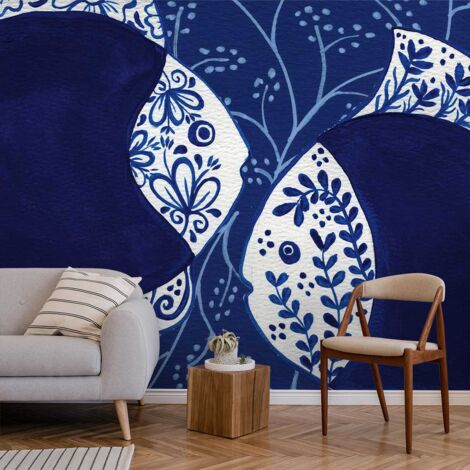 Papier peint poissons bleu du sud papier peint