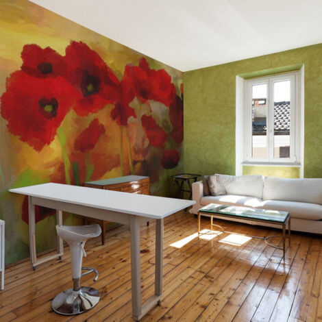 Papier Peint "Poppies in Warm Tone" 231 x 300 cm