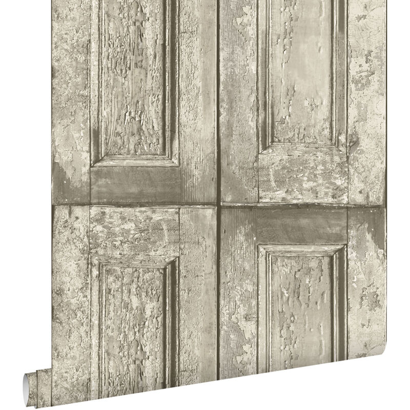 papier peint portes à panneaux marron clair - ESTAhome