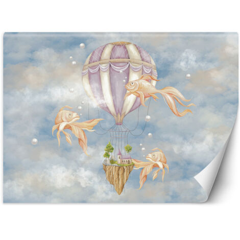 Papier peint pour enfants Maison du poisson en ballon 368x254